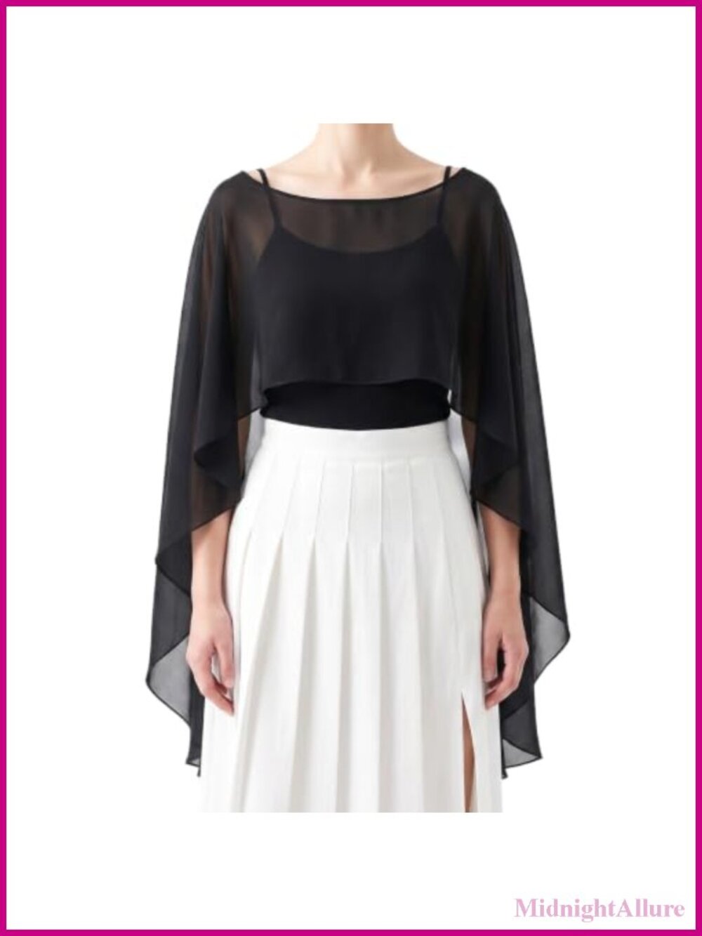 Womens Soft Chiffon Capelet Shawl Wrap Evening Dress Cover Up One Size